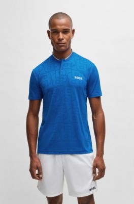 BOSS - BOSS x Matteo Berrettini polo shirt in monogram-mesh