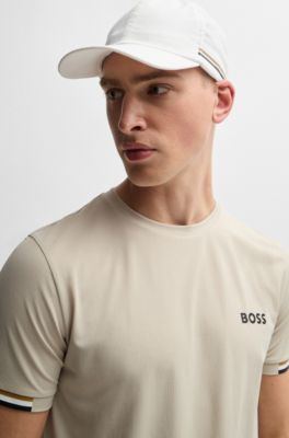 Gorra repelente al agua BOSS x Matteo Berrettini con detalles de la marca, Blanco