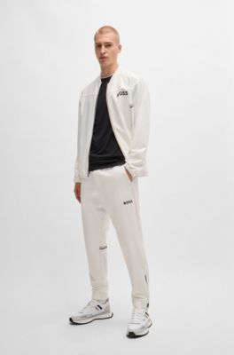 BOSS x Matteo Berrettini stretch-jersey T-shirt with signature details, Black