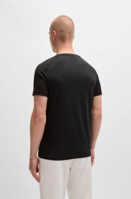 BOSS x Matteo Berrettini stretch-jersey T-shirt with signature details, Black