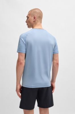 BOSS x Matteo Berrettini stretch-jersey T-shirt with signature details, Light Blue