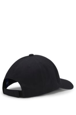 Logo-patch cap in cotton twill, Black