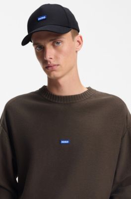 Logo-patch cap in cotton twill, Black