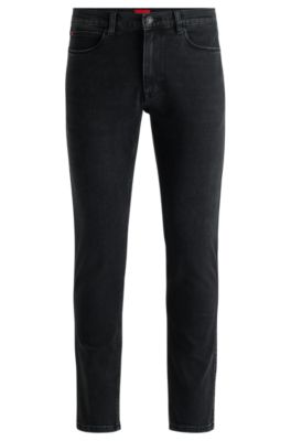Hugo Boss Delaware Slim-fit Jeans In Soft Stretch Denim In Black