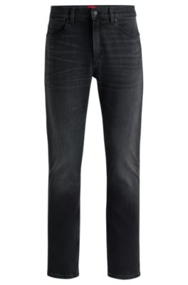 Slim-fit jeans in black stretch denim, Black