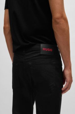 Jean Tapered en denim stretch noir intense, Noir