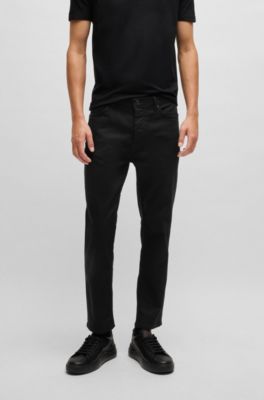 Jean Tapered en denim stretch noir intense, Noir