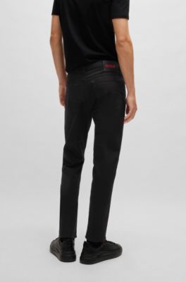Jean Tapered en denim stretch noir intense, Noir