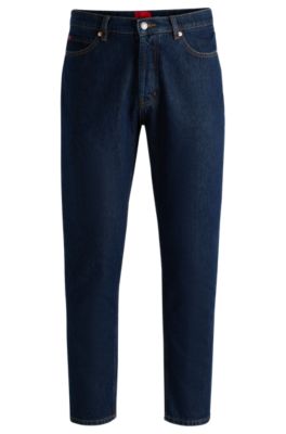 HUGO BOSS TAPERED-FIT JEANS IN DARK-BLUE DENIM