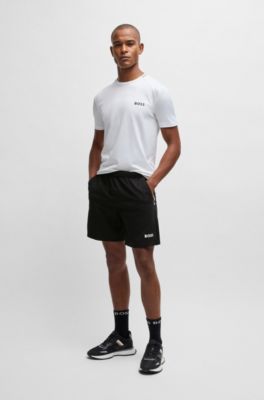 Shorts BOSS x Matteo Berrettini en tejido de secado r&aacute;pido, Negro