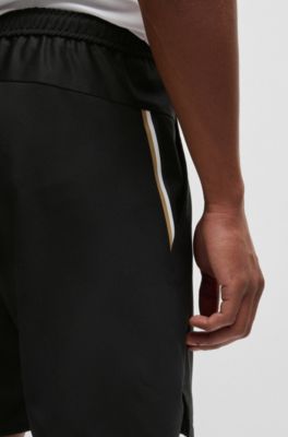 Shorts BOSS x Matteo Berrettini en tejido de secado r&aacute;pido, Negro