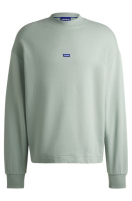 Sudadera de felpa de algod&oacute;n con parche de logo azul, Cal