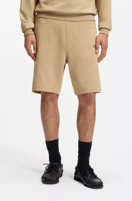 Cotton-terry shorts with logo patch