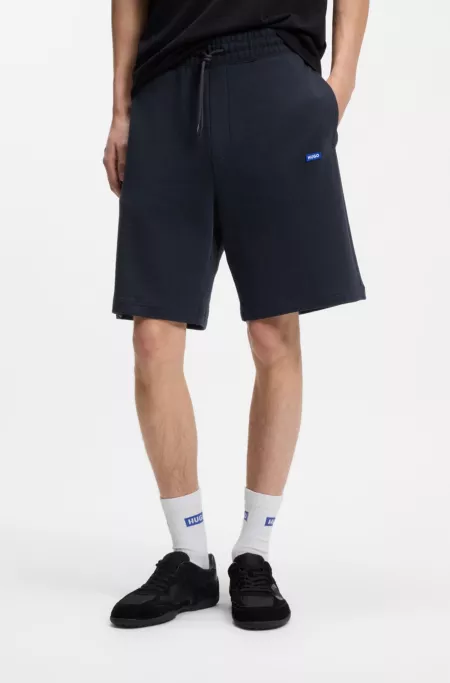 Cotton-terry shorts with logo patch