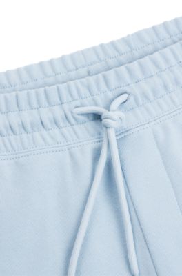 Shorts de felpa de algod&oacute;n con parche de logo, Celeste