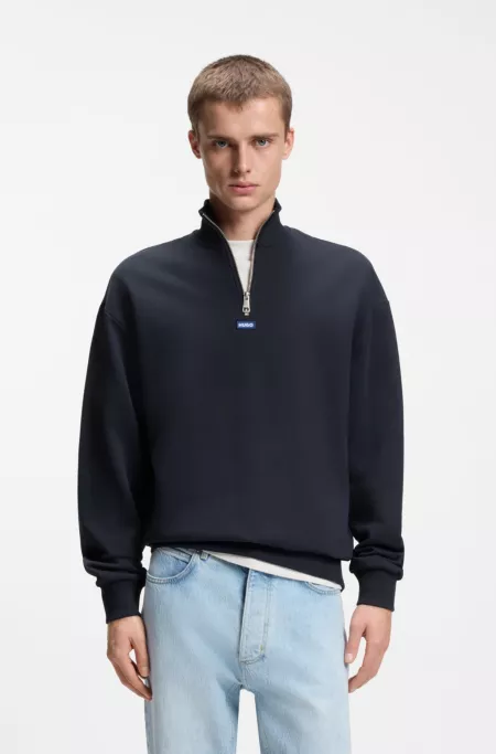 Logo-patch sweatshirt in cotton terry