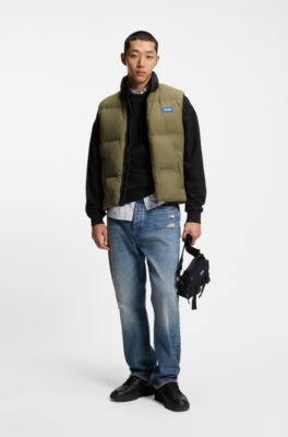 Sudadera de felpa de algod&oacute;n con logo Happy HUGO, Negro