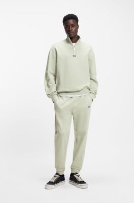 Regular-fit sweatpants in French-terry cotton, Light Green