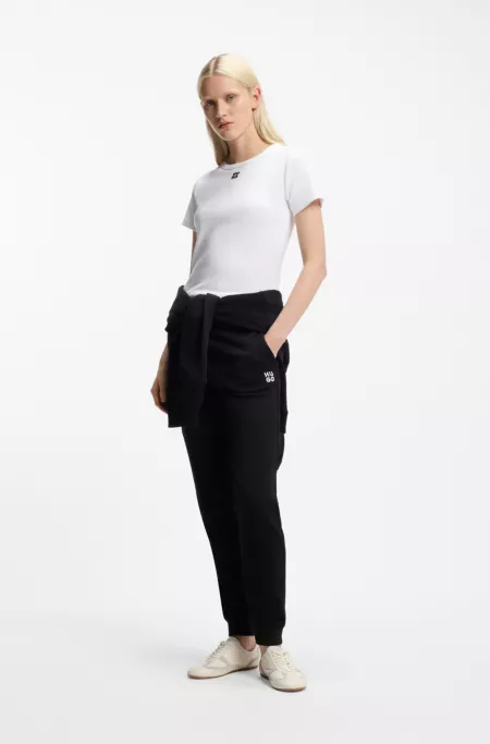 Cotton-terry sweatpants with embroidered logo