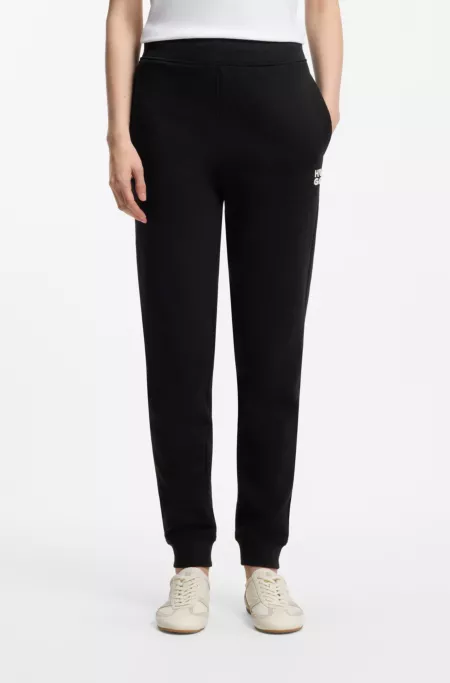 Cotton-terry sweatpants with embroidered logo