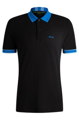 Cotton-piqué polo shirt with contrast trims