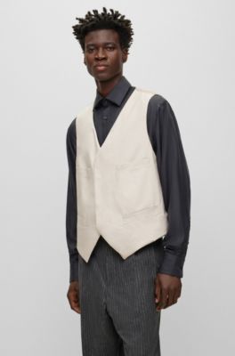 SAPIO button-up cotton waistcoat - Black