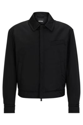 Hugo Boss The Change All-gender Relaxed-fit Bomber Jacket In Black
