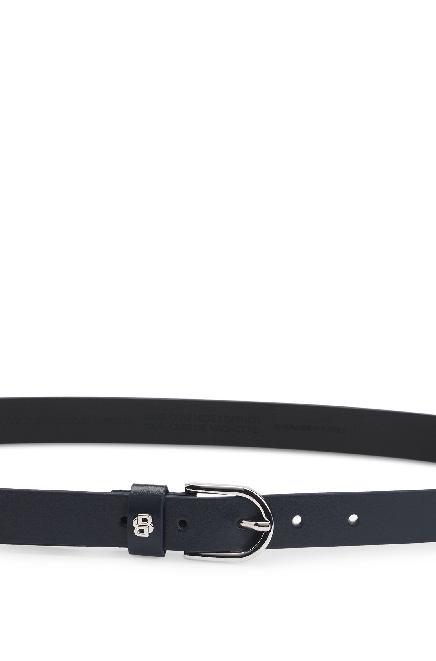 Italian-leather belt with Double B monogram