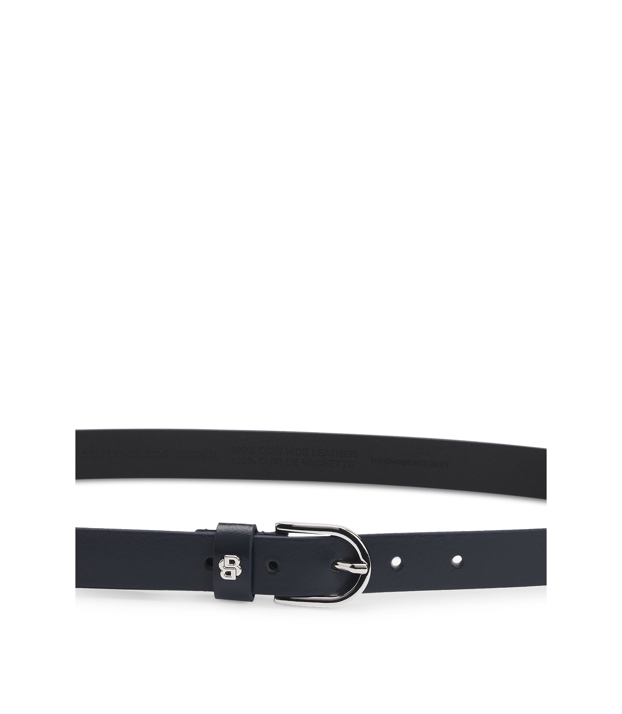 BOSS - Italian-leather belt with Double B monogram - Dark Blue BOSS - Italian-leather belt with Double B monogram - Dark Blue