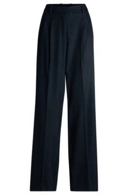 Hugo Boss Regular-fit Trousers In Denim-effect Twill In Light Blue