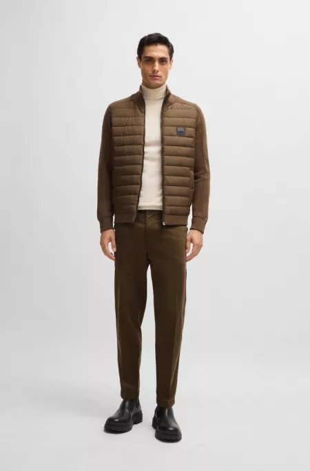 Tapered-fit regular-rise trousers in stretch twill