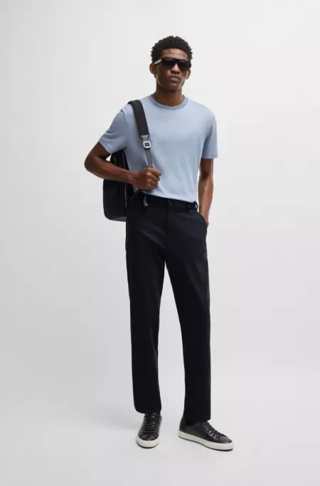 Tapered-fit regular-rise trousers in stretch twill