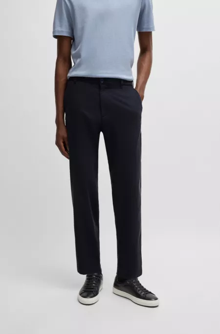 Tapered-fit regular-rise trousers in stretch twill