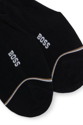 Two-pack of invisible socks in a cotton blend, Black