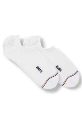 Two-pack of invisible socks in a cotton blend, White