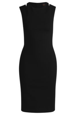 Hugo Boss Boss Orange Dodie Shoulder Cutout Sheath Dress In Black