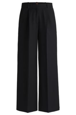 Hugo Boss Boot-leg Trousers In Stretch Fabric In Black