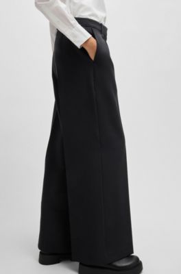 Boot-leg trousers stretch fabric