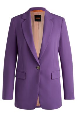 Hugo Boss Single-breasted Jacket In Stretch Fabric In Light Purple