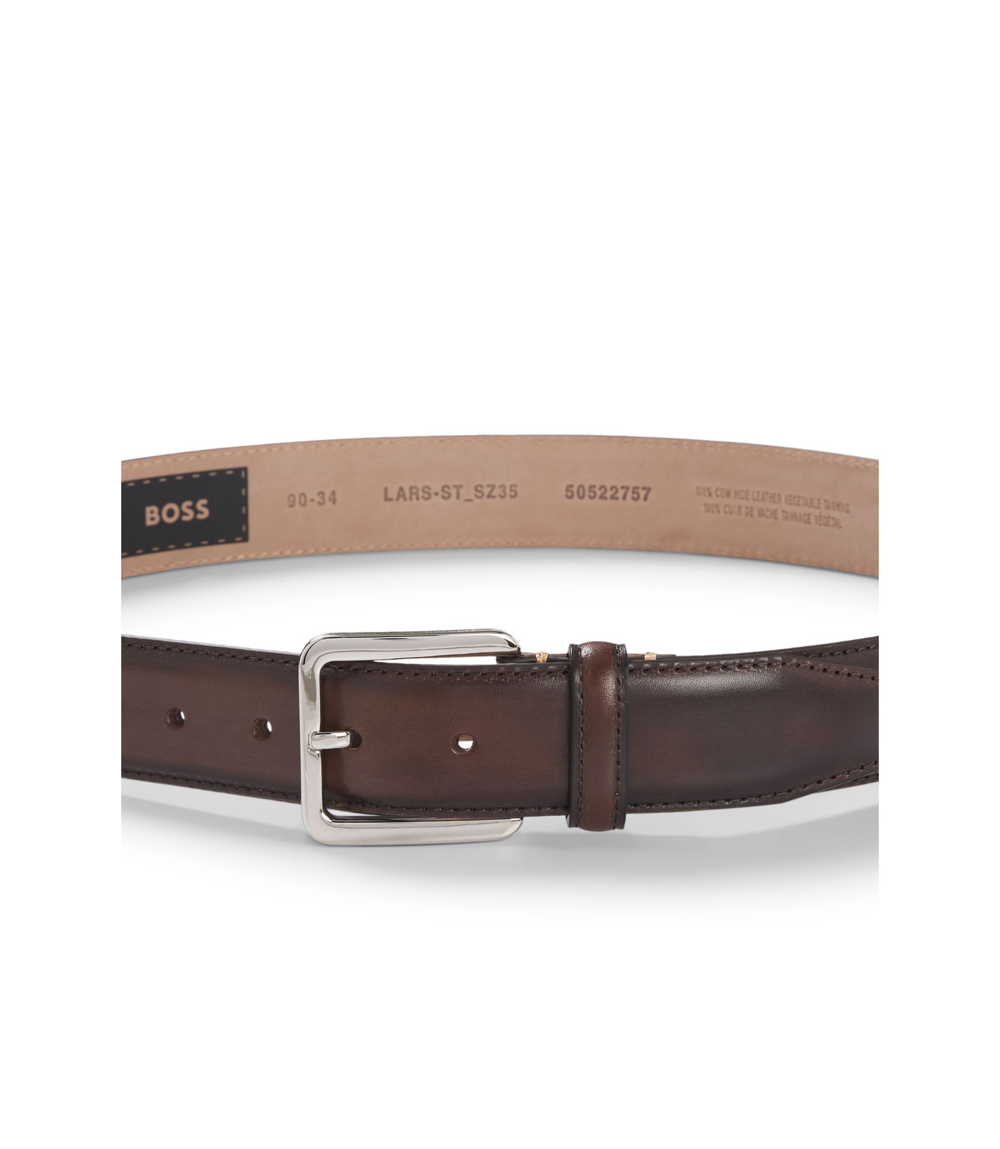 Italian Chocolate Brown Leather Waist Belt Contrast Stitch Statement Buckle Boho il_fullxfull.6463634927_ikv3.jpg main image 4