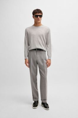 Grained-leather monk shoes with double strap, Black