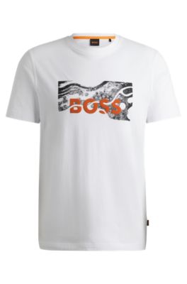 BOSS - Cotton-jersey regular-fit T-shirt with logo artwork