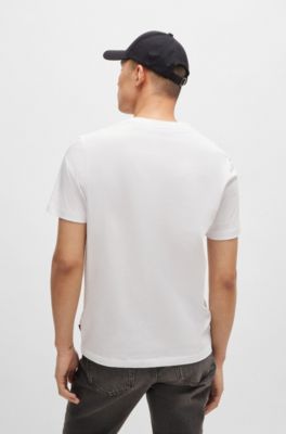 BOSS - Cotton-jersey regular-fit T-shirt with logo artwork