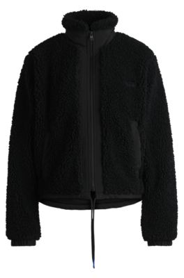 Black teddy bear jacket with hood hotsell