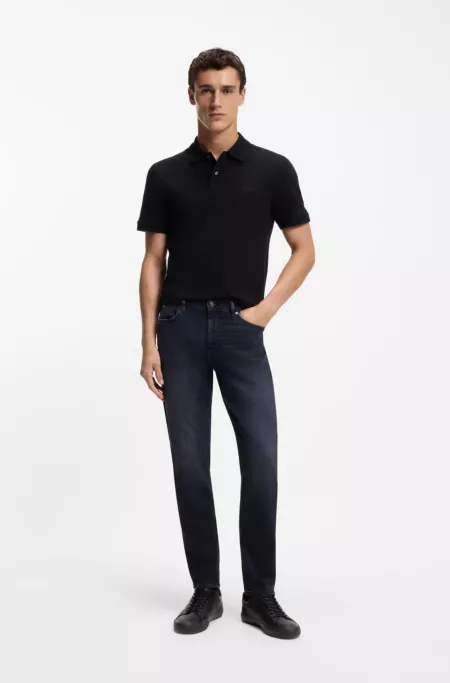 Faux-leather trainers with grained and plain textures