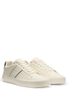 Ladies plain white leather updateing trainers