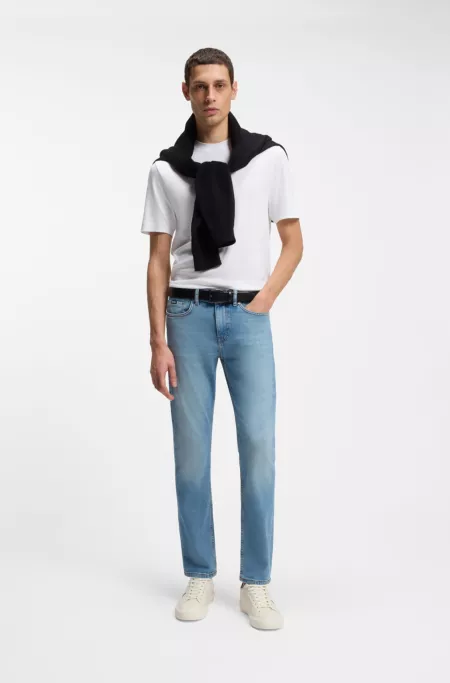 Faux-leather trainers with grained and plain textures