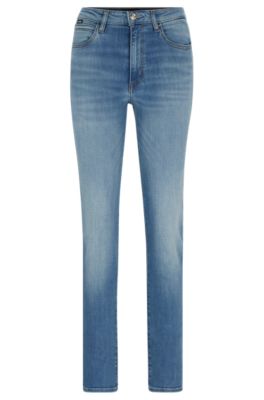 Hugo Boss Slim-fit Jeans In Blue Stretch Denim In Light Blue