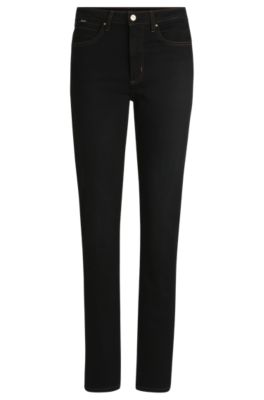 Hugo Boss Slim-fit Jeans In Black Stretch Denim In Black