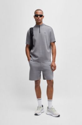 BOSS - TTNM EVO suede, leather and mesh trainers with ribbed sole